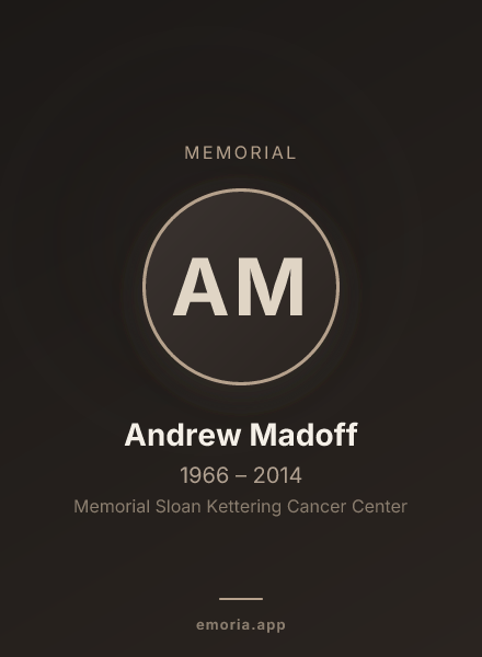 Memorial portrait of Andrew Madoff