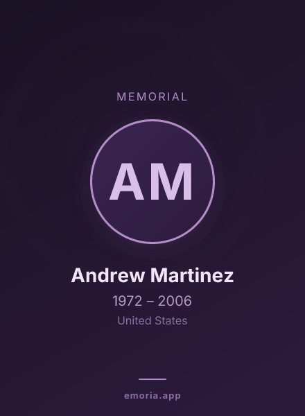 Memorial portrait of Andrew Martinez