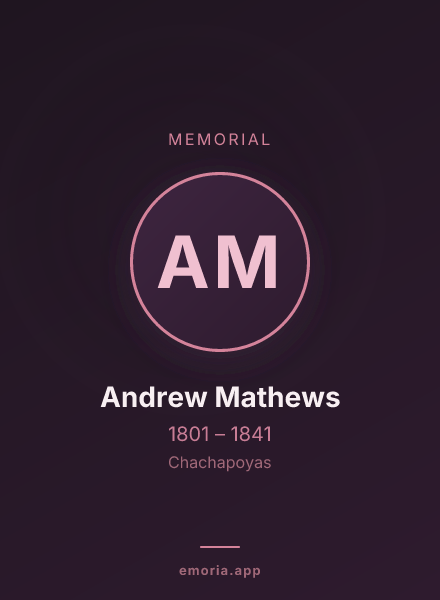 Memorial portrait of Andrew Mathews