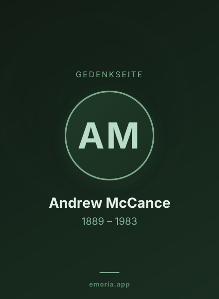 Gedenkportrait von Andrew McCance