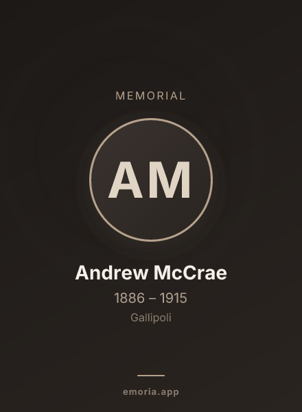 Memorial portrait of Andrew McCrae