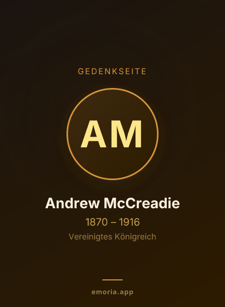Gedenkportrait von Andrew McCreadie