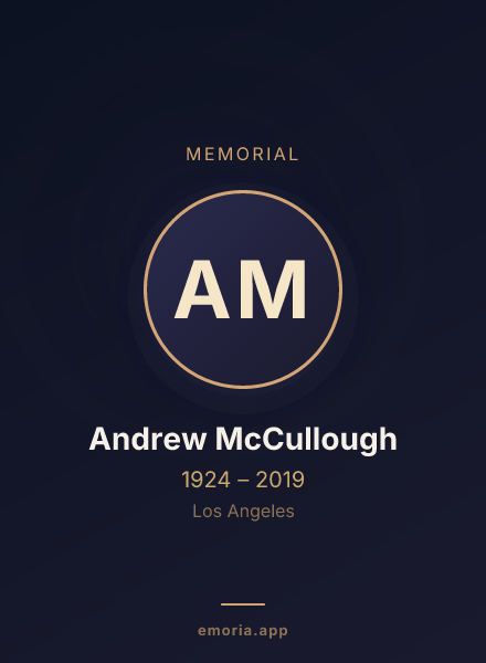 Memorial portrait of Andrew McCullough