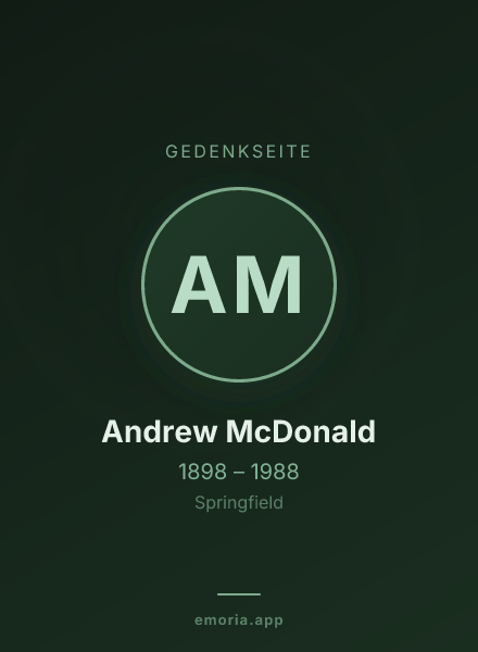 Gedenkportrait von Andrew McDonald