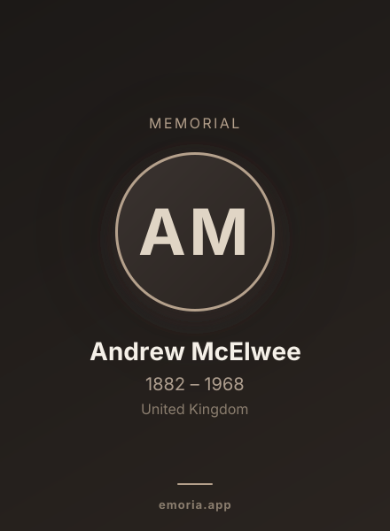 Memorial portrait of Andrew McElwee