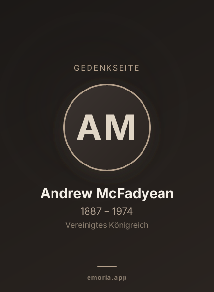 Gedenkportrait von Andrew McFadyean