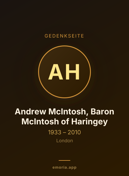Gedenkportrait von Andrew McIntosh, Baron McIntosh of Haringey