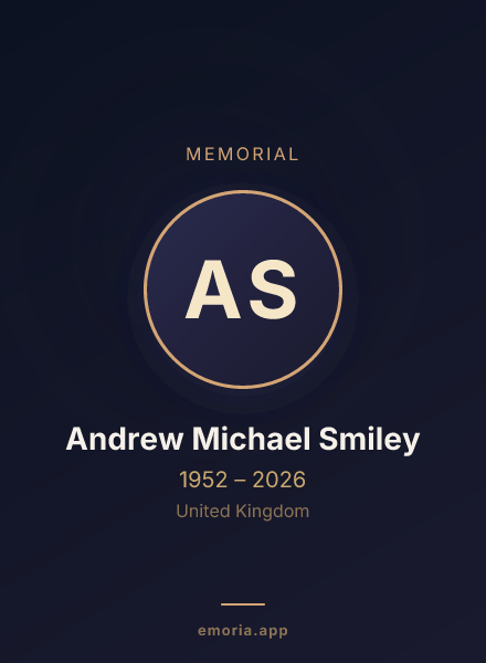Memorial portrait of Andrew Michael Smiley