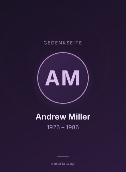 Gedenkportrait von Andrew Miller