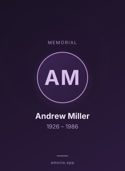 Memorial portrait of Andrew Miller
