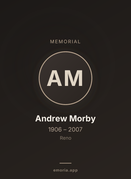 Memorial portrait of Andrew Morby