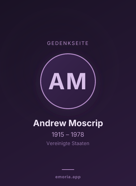 Gedenkportrait von Andrew Moscrip