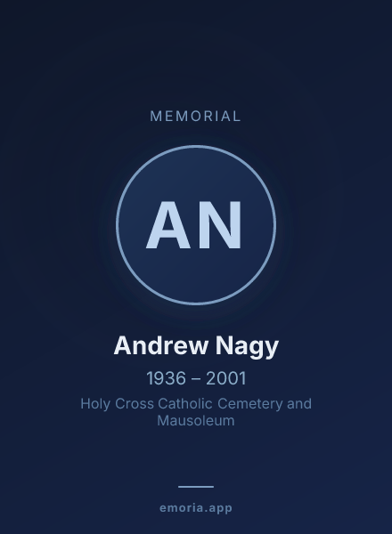 Memorial portrait of Andrew Nagy