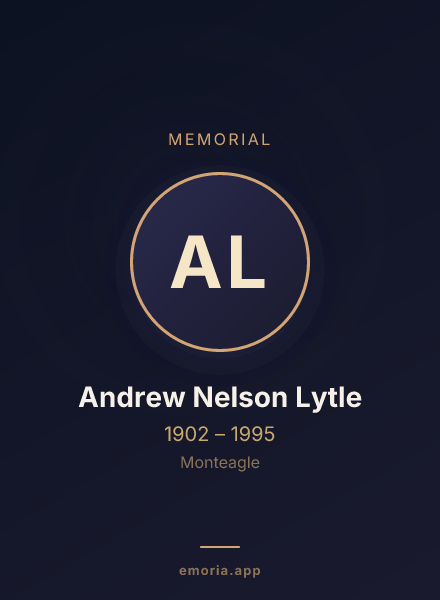 Memorial portrait of Andrew Nelson Lytle