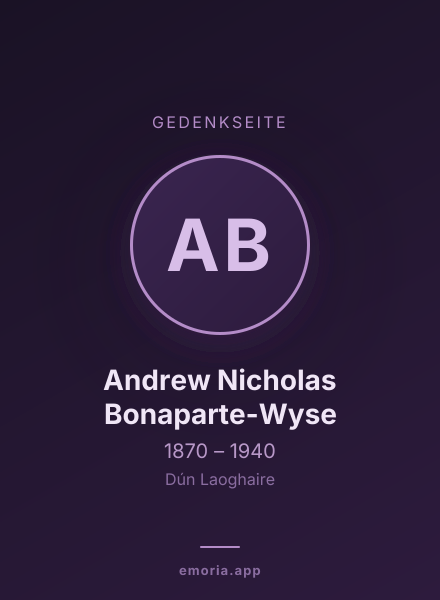 Gedenkportrait von Andrew Nicholas Bonaparte-Wyse