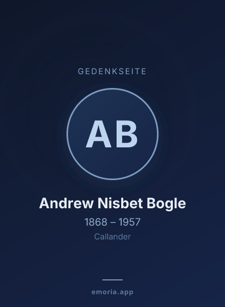 Gedenkportrait von Andrew Nisbet Bogle