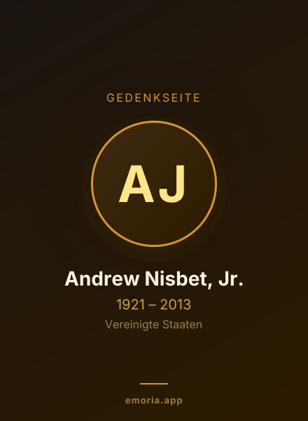 Gedenkportrait von Andrew Nisbet, Jr.