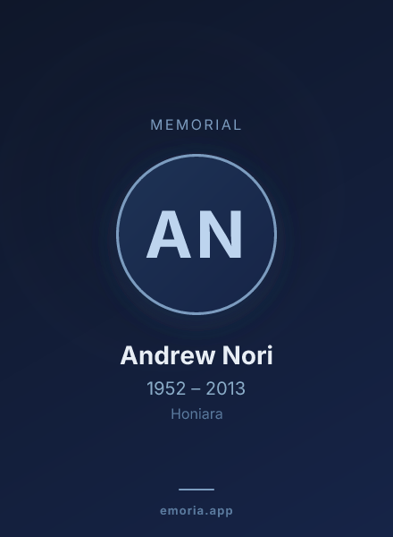 Memorial portrait of Andrew Nori