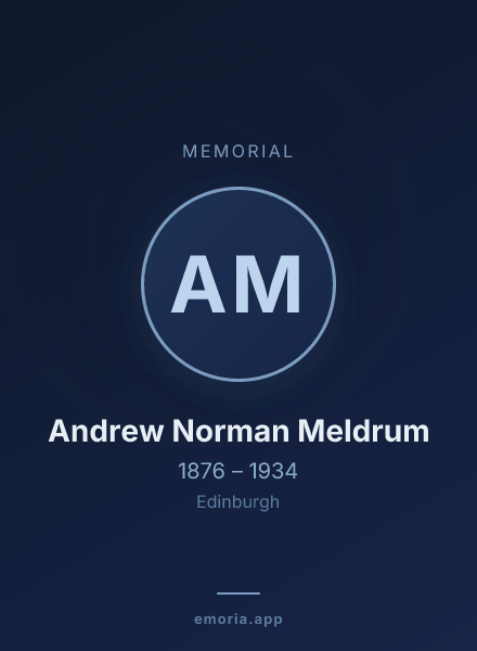Memorial portrait of Andrew Norman Meldrum