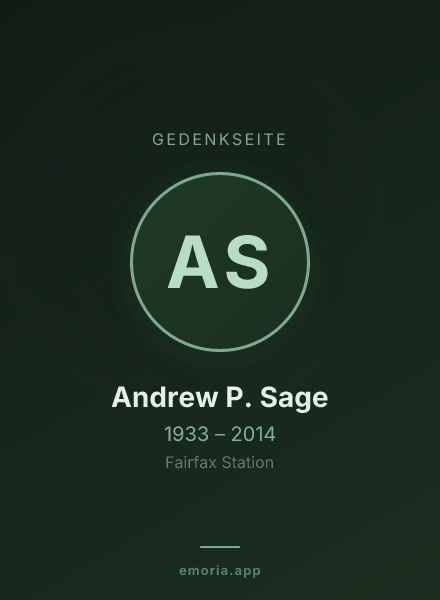 Gedenkportrait von Andrew P. Sage