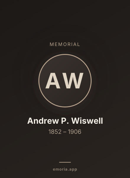 Memorial portrait of Andrew P. Wiswell