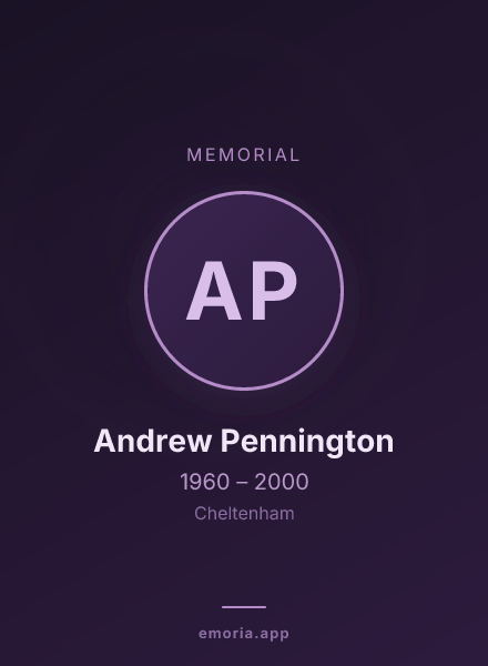 Memorial portrait of Andrew Pennington