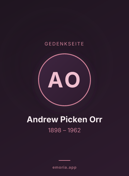 Gedenkportrait von Andrew Picken Orr
