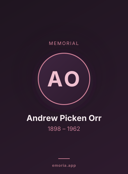 Memorial portrait of Andrew Picken Orr