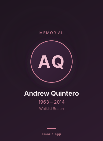 Memorial portrait of Andrew Quintero