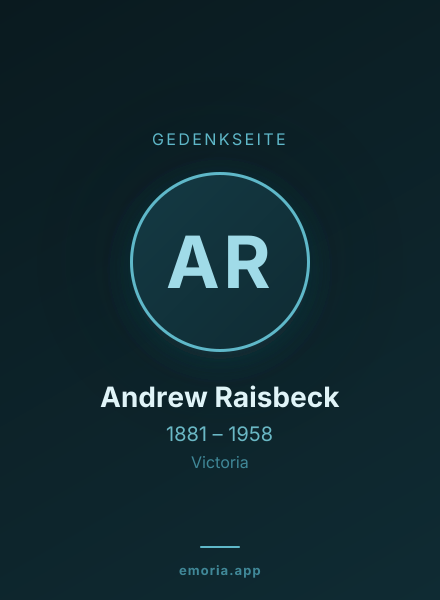 Gedenkportrait von Andrew Raisbeck