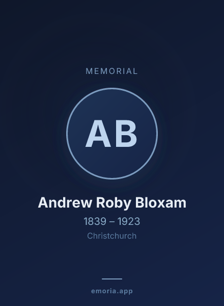 Memorial portrait of Andrew Roby Bloxam