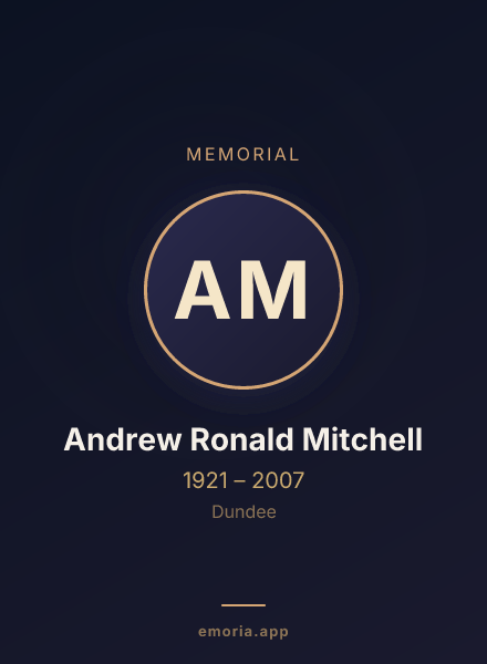 Memorial portrait of Andrew Ronald Mitchell