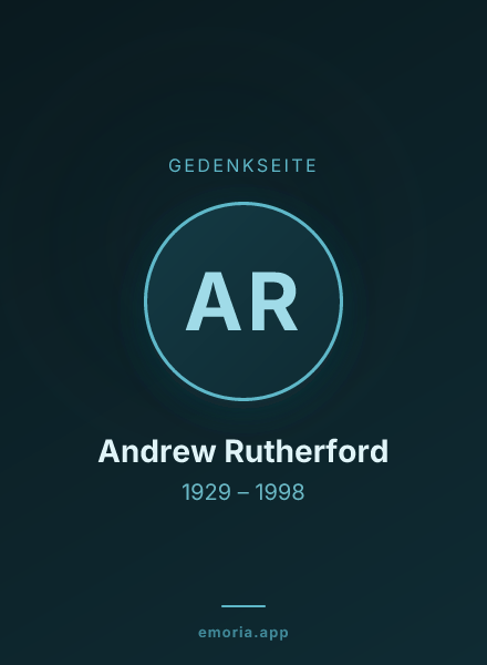 Gedenkportrait von Andrew Rutherford