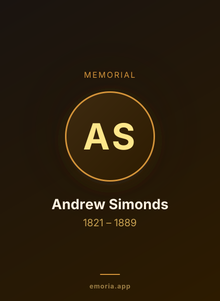 Memorial portrait of Andrew Simonds