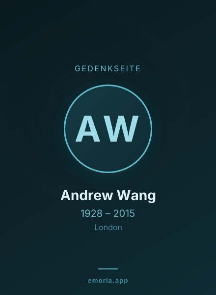 Gedenkportrait von Andrew Wang
