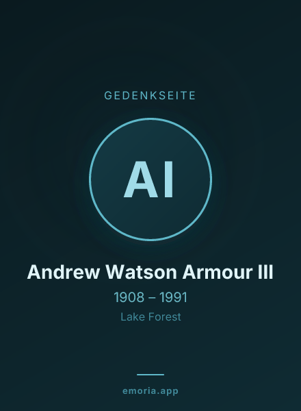 Gedenkportrait von Andrew Watson Armour III