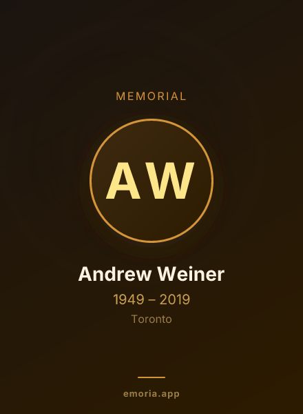 Memorial portrait of Andrew Weiner