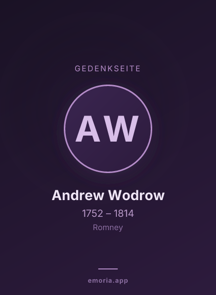 Gedenkportrait von Andrew Wodrow