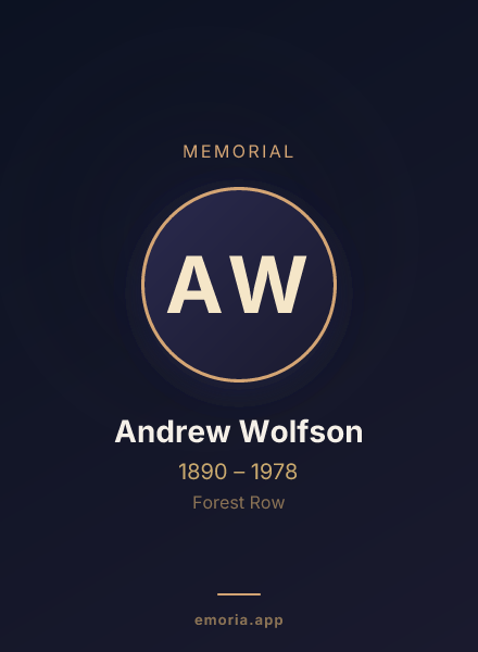 Memorial portrait of Andrew Wolfson