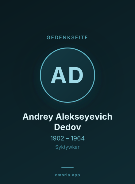 Gedenkportrait von Andrey Alekseyevich Dedov