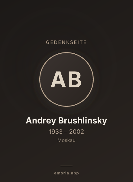 Gedenkportrait von Andrey Brushlinsky