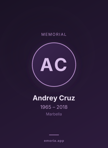 Memorial portrait of Andrey Cruz