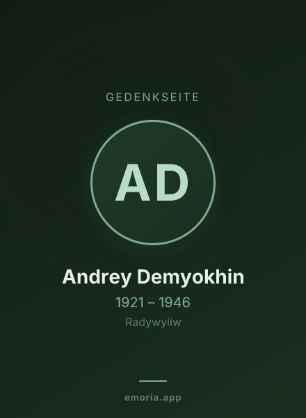 Gedenkportrait von Andrey Demyokhin