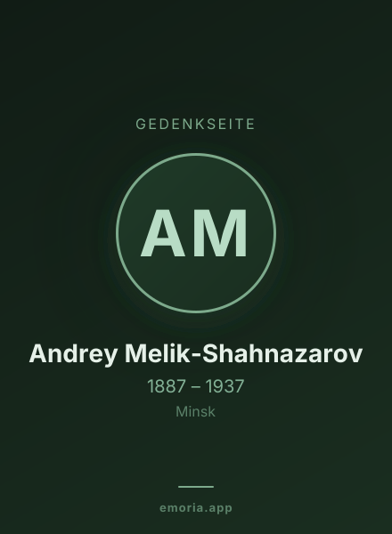 Gedenkportrait von Andrey Melik-Shahnazarov