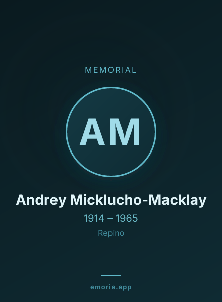 Memorial portrait of Andrey Micklucho-Macklay