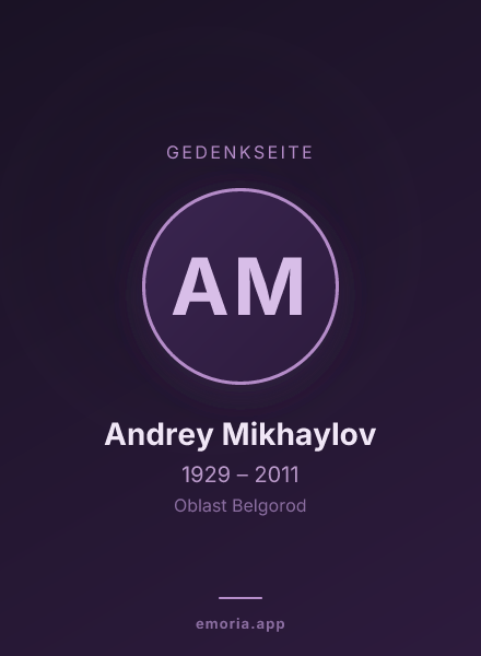 Gedenkportrait von Andrey Mikhaylov