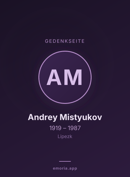 Gedenkportrait von Andrey Mistyukov