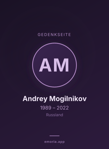 Gedenkportrait von Andrey Mogilnikov