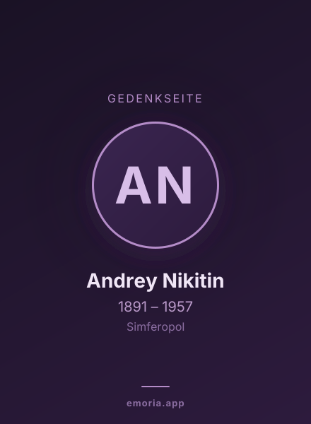Gedenkportrait von Andrey Nikitin