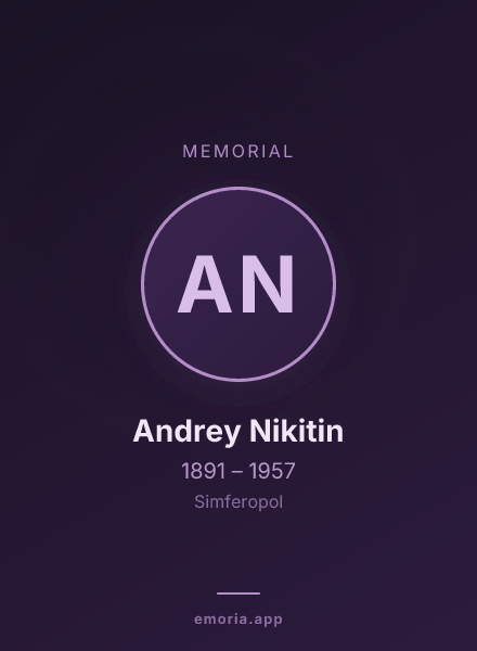 Memorial portrait of Andrey Nikitin